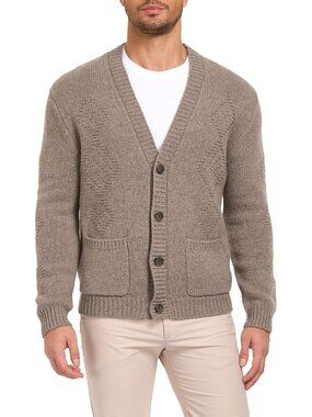 Cozy 100% Wool Button Down Cardigan Sweater, X-Large, Brown - Perfect for Fall!